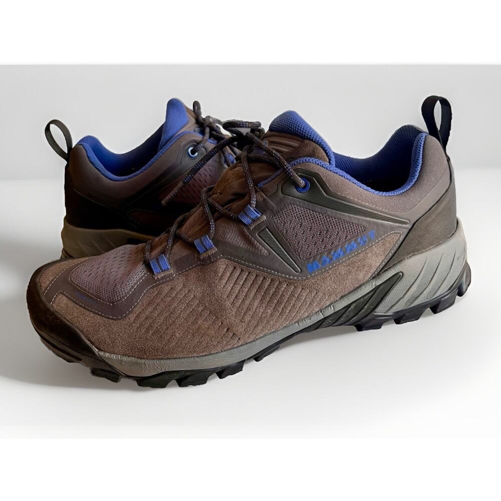 Mammut Sapuen Low GTX Men 12.5 Gray Blue Gore-Tex Vibram Hiking Trail Shoes